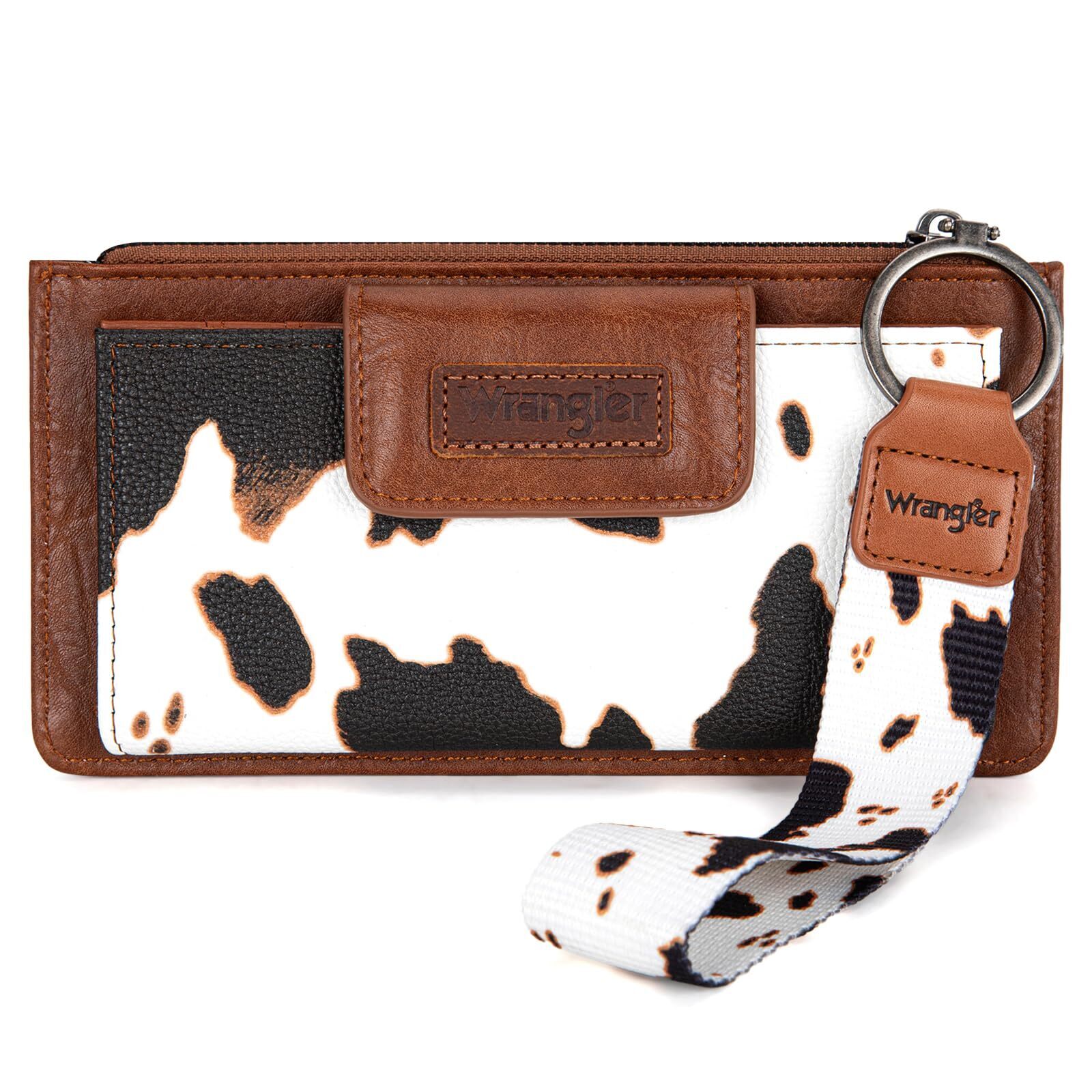 2377 X Wrangler Cow Print Wallet Card Cases & Money Organizers Wristlet
